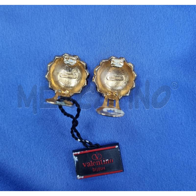 ORECCHINI VELENTINO FIOR DORAT STRASS BIANC ROSS VERDE BLU  | Mercatino dell'Usato Roma appia 2