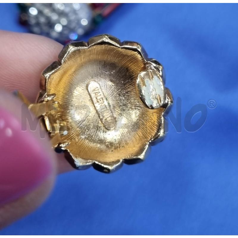 ORECCHINI VELENTINO FIOR DORAT STRASS BIANC ROSS VERDE BLU  | Mercatino dell'Usato Roma appia 4