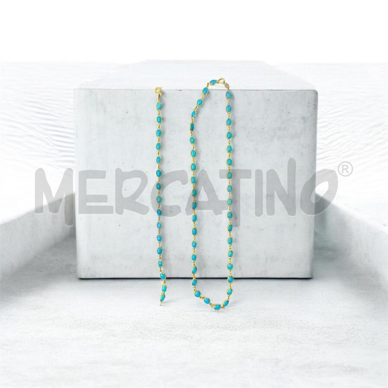 PARURE MP DORATO COLLANA+ BRACCIALE TURCHESE | Mercatino dell'Usato Roma appia 1