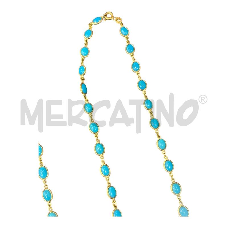 PARURE MP DORATO COLLANA+ BRACCIALE TURCHESE | Mercatino dell'Usato Roma appia 2