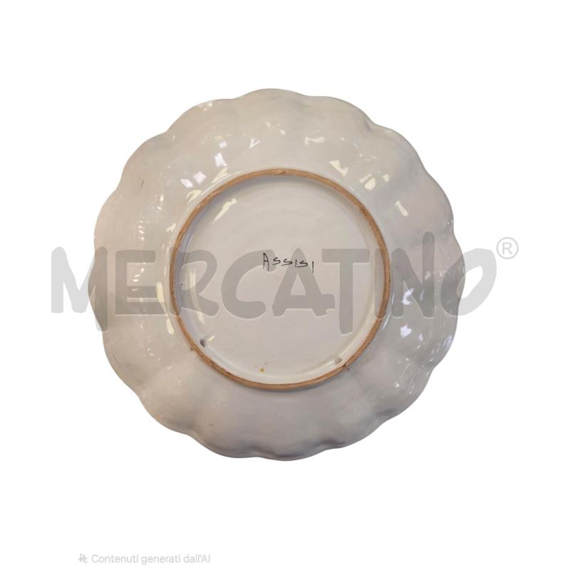 PIATTO DECORATIVO ASSISI B. ORO FOGLIE UCCELLINI | Mercatino dell'Usato Roma appia 2
