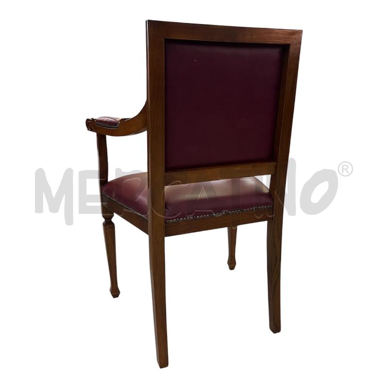 POLTRONCINA NOCE PELLE BORDEAUX | Mercatino dell'Usato Roma appia 4