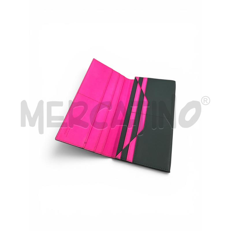 PORTA FOGLIO FENDI MONSTER EYES GRIGIO INTERNO FUCSIA  | Mercatino dell'Usato Roma appia 2