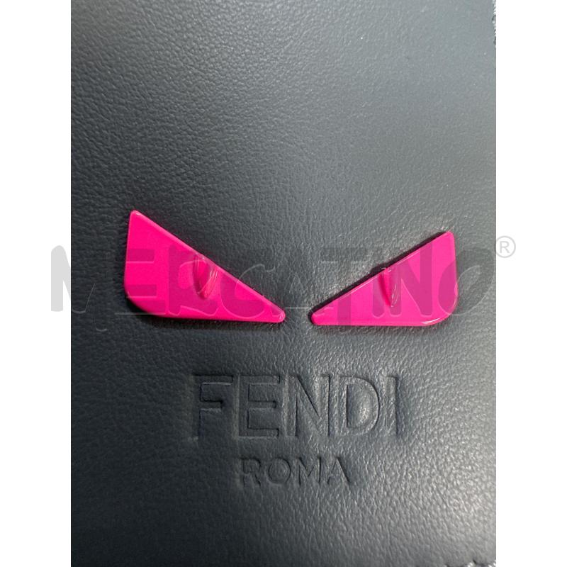 PORTA FOGLIO FENDI MONSTER EYES GRIGIO INTERNO FUCSIA  | Mercatino dell'Usato Roma appia 4
