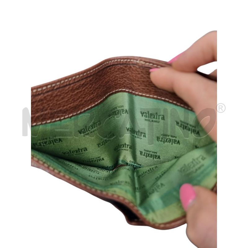 PORTA FOGLIO VALESTRA PELLE MARRONE INT VERDE SCRIT | Mercatino dell'Usato Roma appia 3
