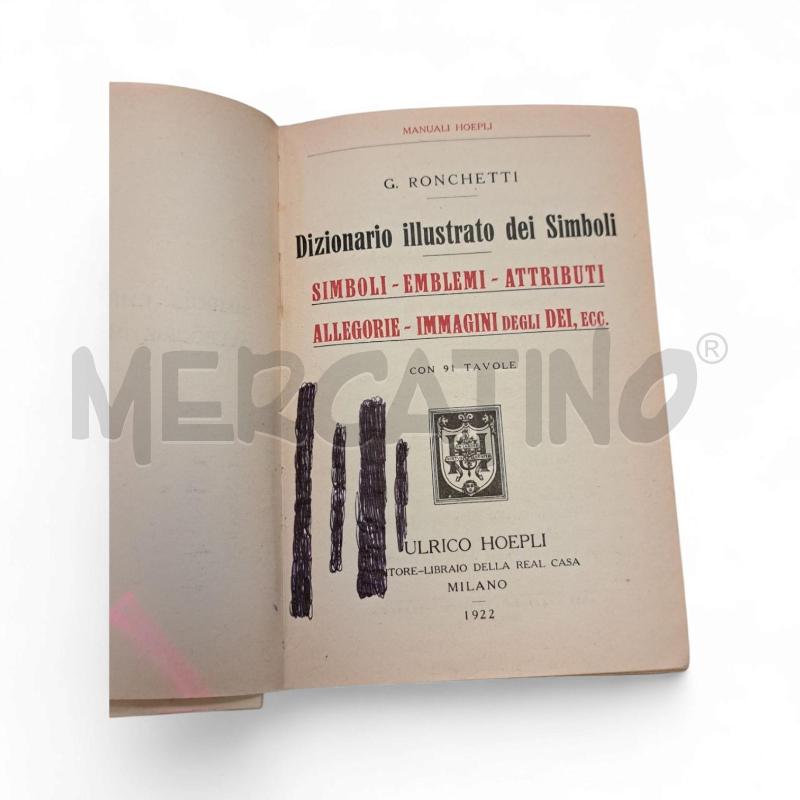 RONCHETTI DIZIONARIO ILLUSTRATO DEI SIMBOLI | Mercatino dell'Usato Roma appia 3