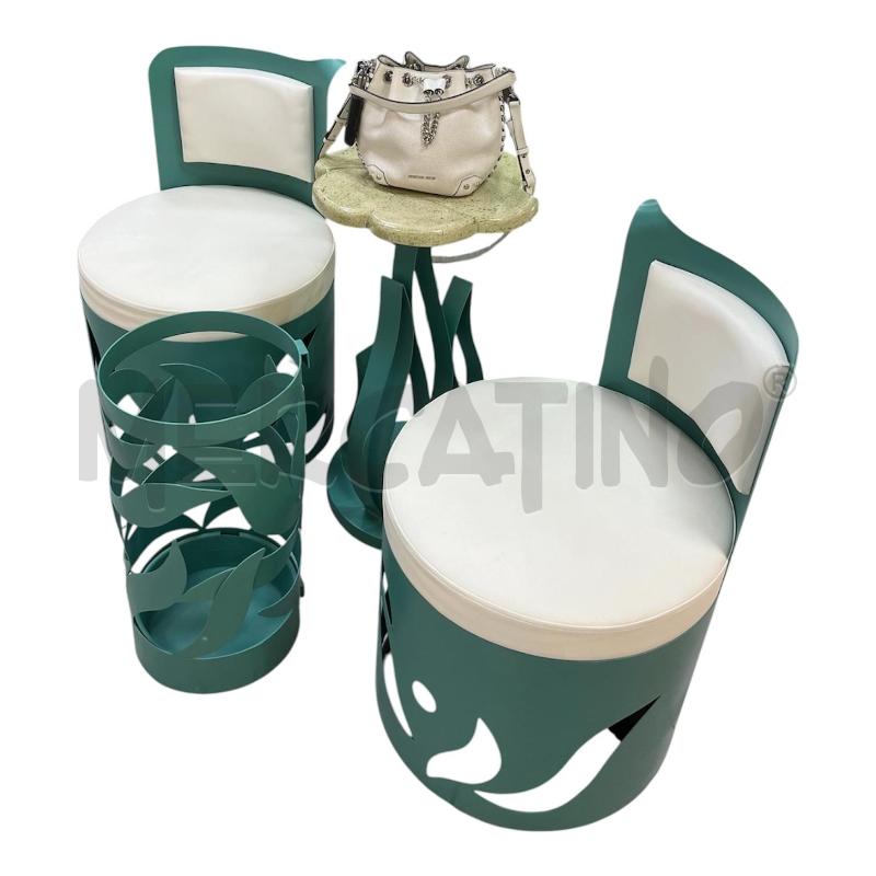 SALOTTINO BIANCO/VERDE 4PZ | Mercatino dell'Usato Roma appia 5