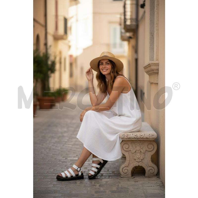 SANDALI DONNA DR MARTENS BIANC NER | Mercatino dell'Usato Roma appia 3