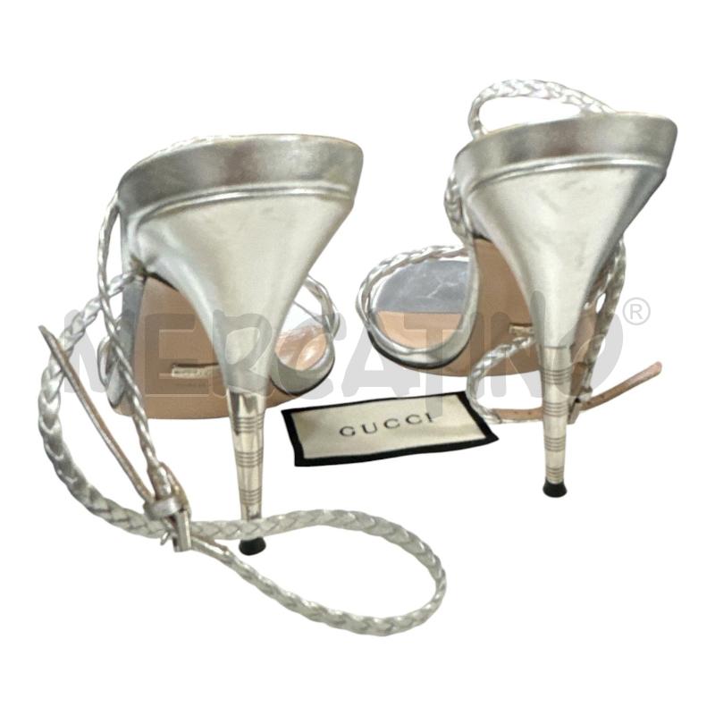 SANDALI DONNA GUCCIA SILVER INTRECCIAT | Mercatino dell'Usato Roma appia 2