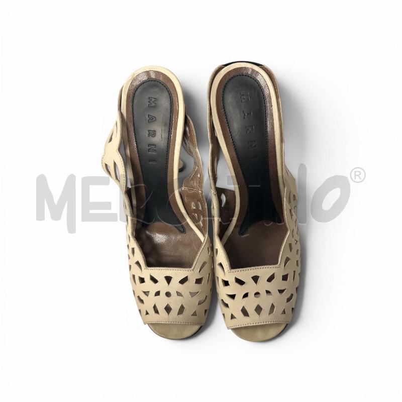 SANDALI DONNA MARNI BEIGE TRAFORATO  | Mercatino dell'Usato Roma appia 2