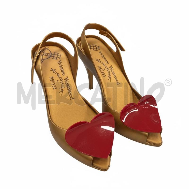 SCARPE MELISSA BRONZO CUORE ROSSO | Mercatino dell'Usato Roma appia 1