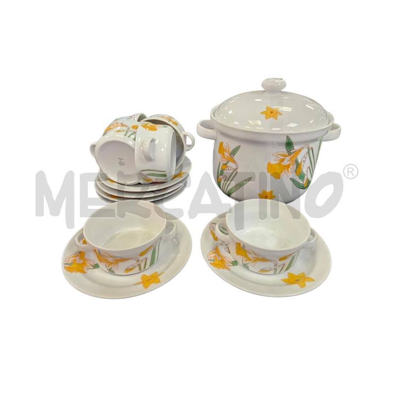 SET CONSOMME RICHARD GINORI X6 FIORI GIALLI | Mercatino dell'Usato Roma appia 1