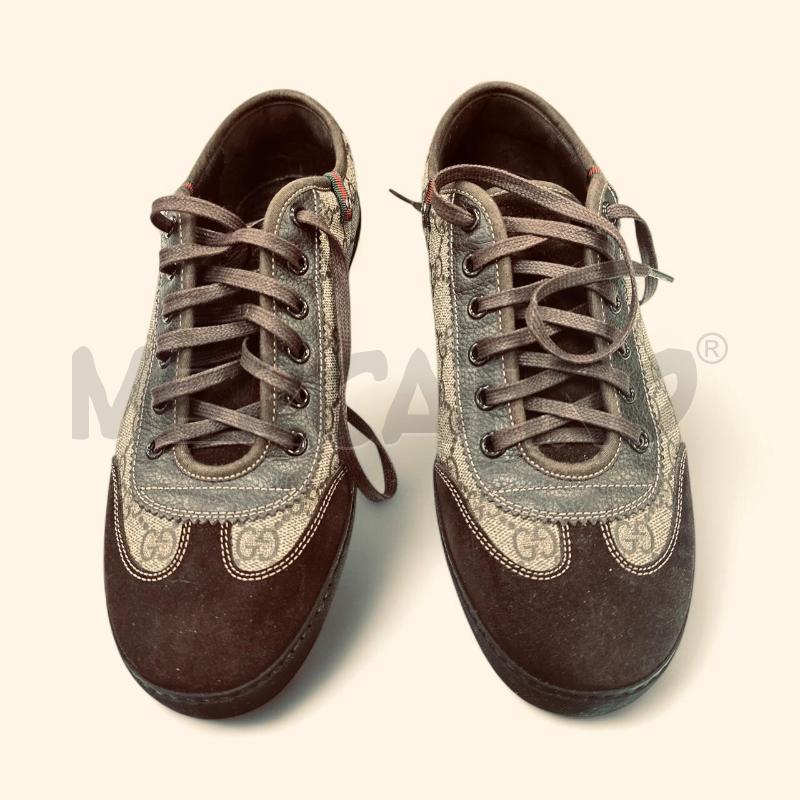 SNEAKERS UOMO GUCCI GG CANVAS INSERTI MARRONE | Mercatino dell'Usato Roma appia 3