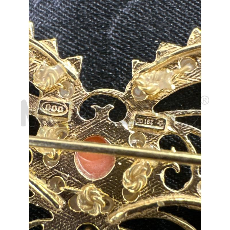SPILLA ARG SARDA CORALLO PERLINE  | Mercatino dell'Usato Roma appia 3