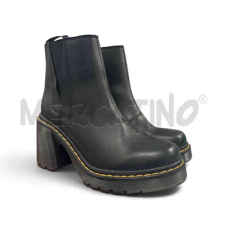STIVALETTI DONNA DR.MARTENS NER  IMPUNTURA GIALLO  | Mercatino dell'Usato Roma appia 3