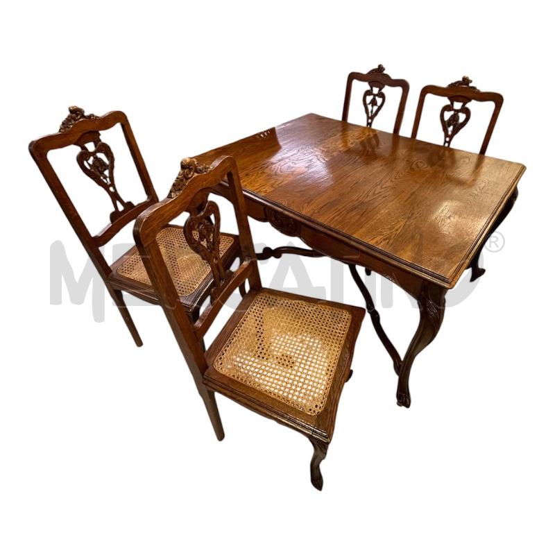TAVOLO ROVERE RETT. ALL. + 6 SEDIE | Mercatino dell'Usato Roma appia 1