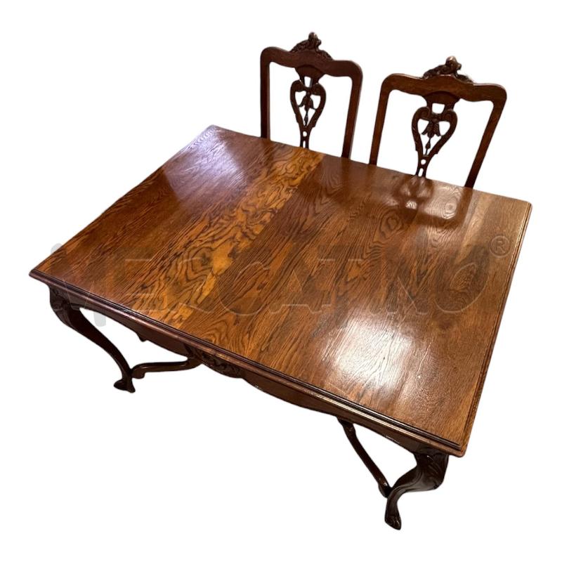 TAVOLO ROVERE RETT. ALL. + 6 SEDIE | Mercatino dell'Usato Roma appia 2