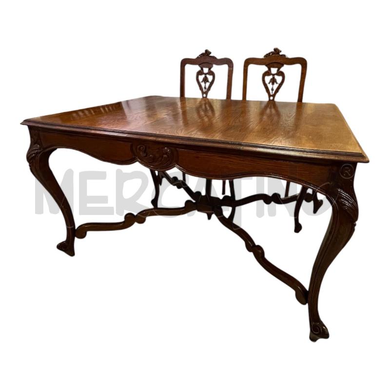TAVOLO ROVERE RETT. ALL. + 6 SEDIE | Mercatino dell'Usato Roma appia 3