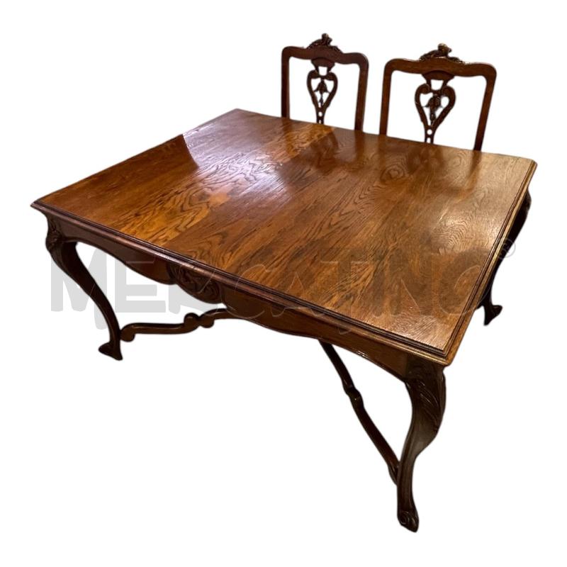 TAVOLO ROVERE RETT. ALL. + 6 SEDIE | Mercatino dell'Usato Roma appia 4