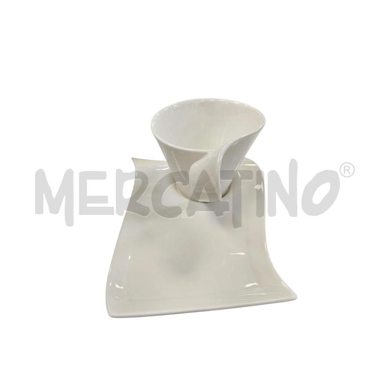 TAZZA + PIATTINO VILLEROY E BOCH ONDULATA | Mercatino dell'Usato Roma appia 3