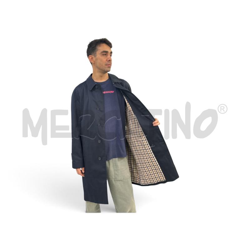 TRENCH UOMO AQUASCUTUM BLU INT QUADRI  MARR  | Mercatino dell'Usato Roma appia 1