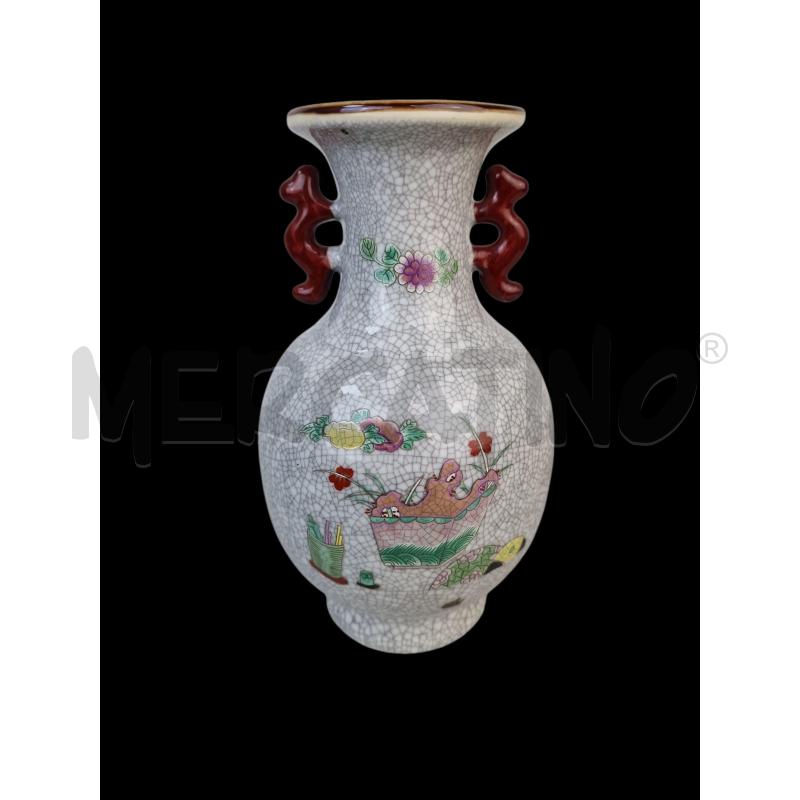VASO ORIENTALE FLOREALE 2 MANICI ROSSI | Mercatino dell'Usato Roma appia 2