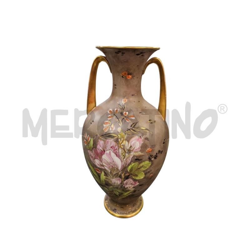 VASO ROSENTHAL GRIGIO MANICI DORATI FIORI  | Mercatino dell'Usato Roma appia 1
