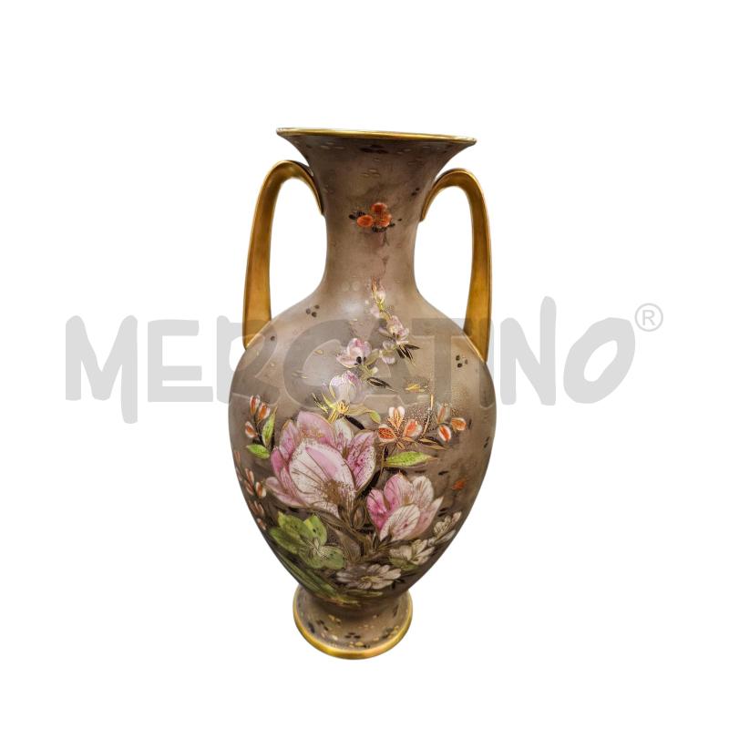 VASO ROSENTHAL GRIGIO MANICI DORATI FIORI  | Mercatino dell'Usato Roma appia 3