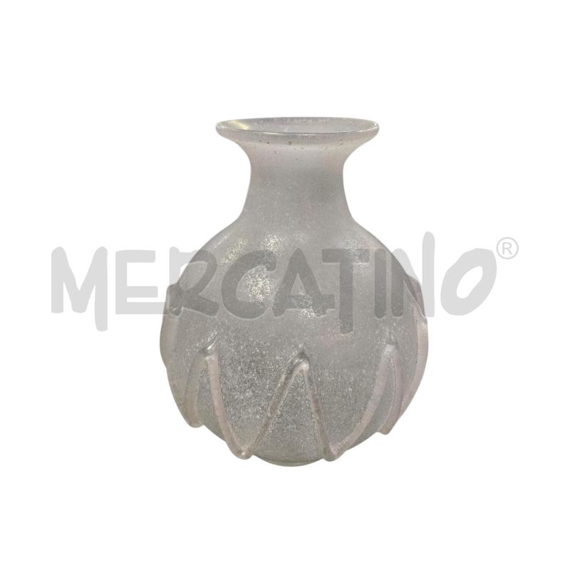 VASO VETRO SATINATO ZIG ZAG  | Mercatino dell'Usato Roma appia 2