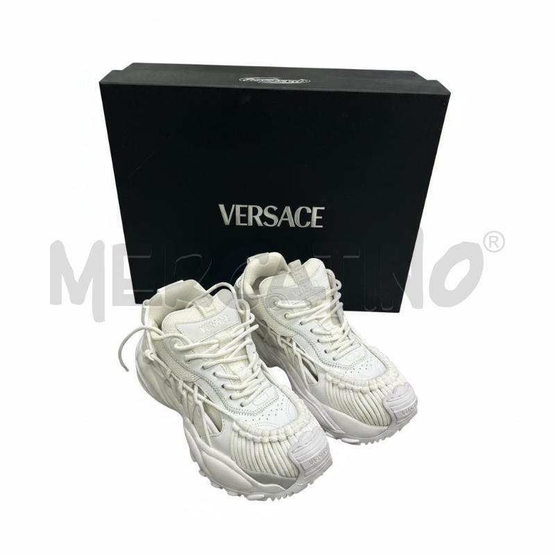 VERSACE MEERCURY SNEAKERS WHITE LOW TOP VITELLO | Mercatino dell'Usato Roma appia 2