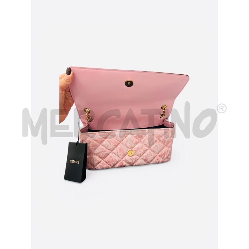 VERSACE SHOULDER BAG ROSA DAMASCATA CATENA DORATA  | Mercatino dell'Usato Roma appia 3