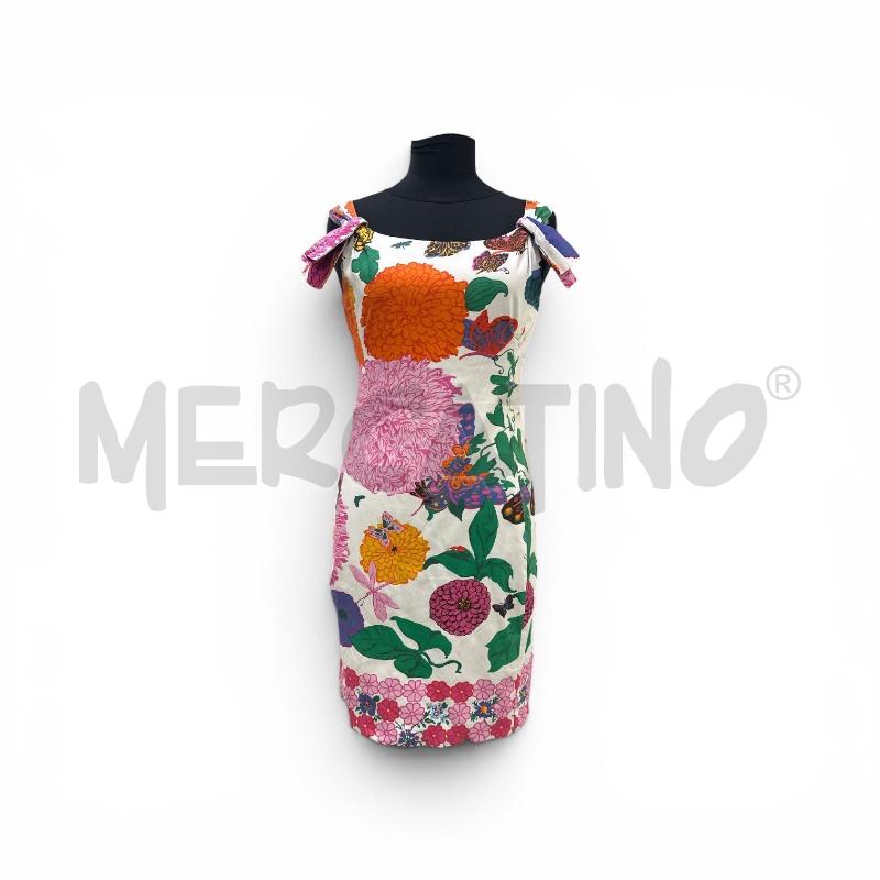 VESTITO DONNA MOSCHINO BIANC FLOREALE | Mercatino dell'Usato Roma appia 1