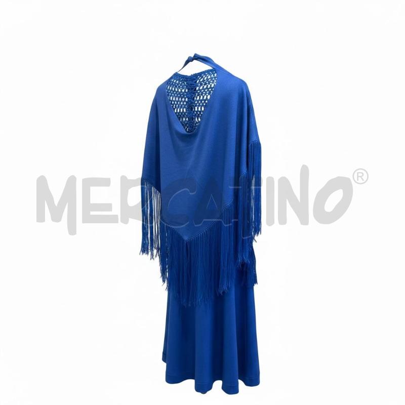VESTITO DONNA SARTORIALE LINO BLU UNCINETTO + SCIALE  | Mercatino dell'Usato Roma appia 2
