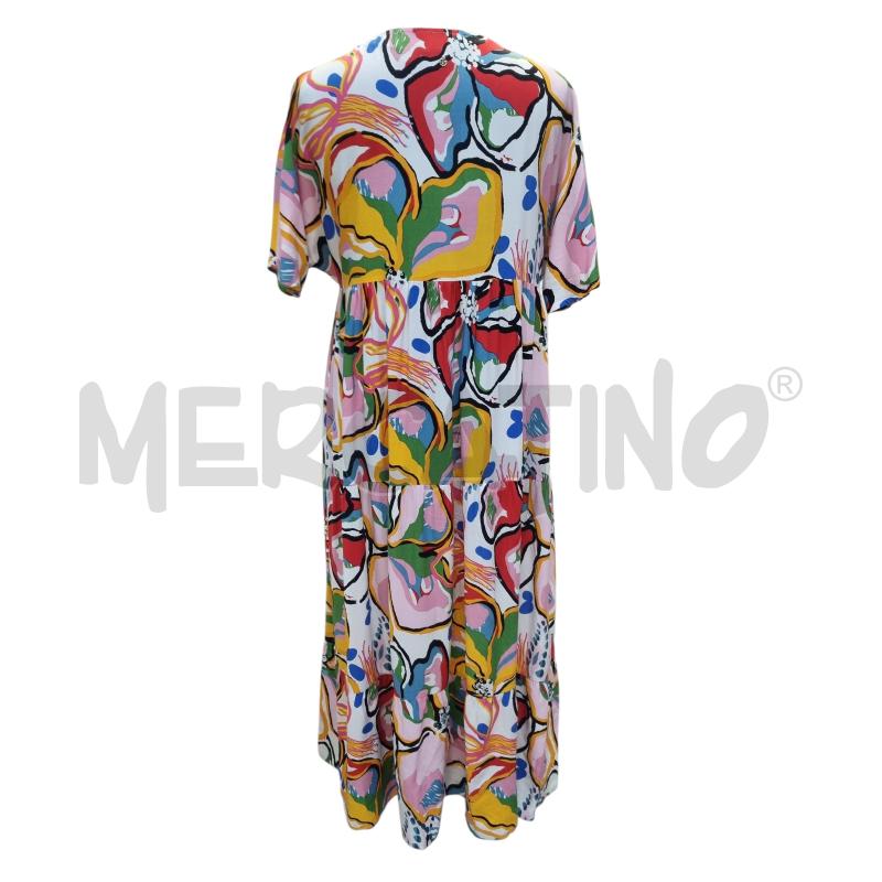 VESTITO DONNA TNTUUM FANTASIA GIALLO ROSA CELESTE BLU | Mercatino dell'Usato Roma appia 2