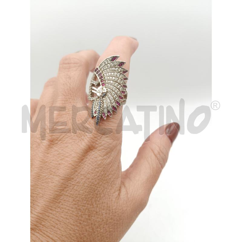 ANELLO APM MONACO FUSION INDIANO PIETRE BIANCO MAGENTA AZZURRO | Mercatino dell'Usato Roma talenti 1