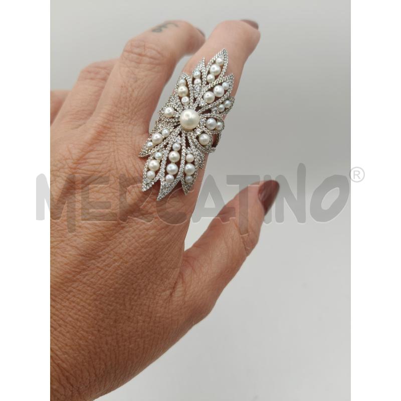 ANELLO APM MONACO FUSION  MAXI FOGLIA PAVE PERLINE | Mercatino dell'Usato Roma talenti 1