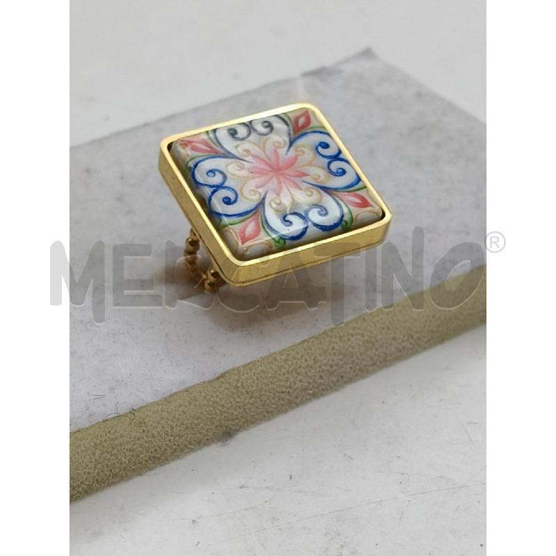 ANELLO D 293A DOR MATTONELLA CER FIORE COL  | Mercatino dell'Usato Roma talenti 1