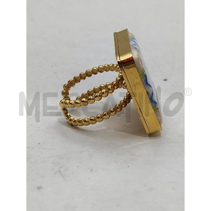 ANELLO D 293A DOR MATTONELLA CER FIORE COL  | Mercatino dell'Usato Roma talenti 2