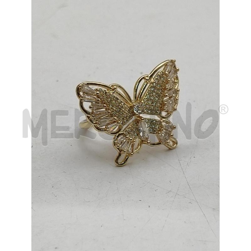 ANELLO D 310B  FARFALLA DOR PAVE BIA  | Mercatino dell'Usato Roma talenti 1