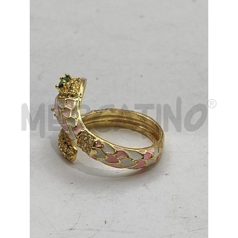ANELLO D 333A SERP SMALTO BIA ROSA OCCHI VER | Mercatino dell'Usato Roma talenti 3