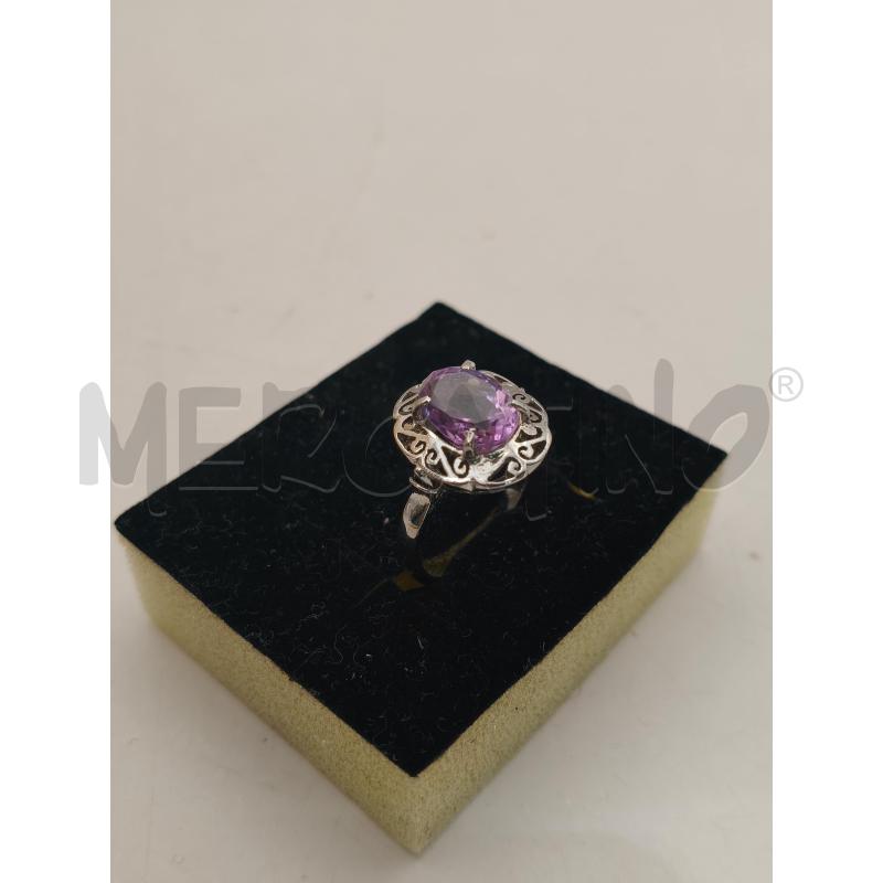 ANELLO D ACCIAIO STOND PIETRA RETT VIOLA  | Mercatino dell'Usato Roma talenti 1