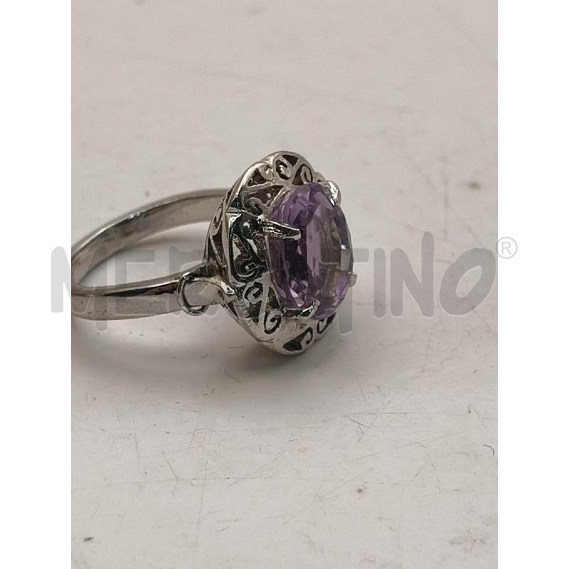 ANELLO D ACCIAIO STOND PIETRA RETT VIOLA  | Mercatino dell'Usato Roma talenti 2