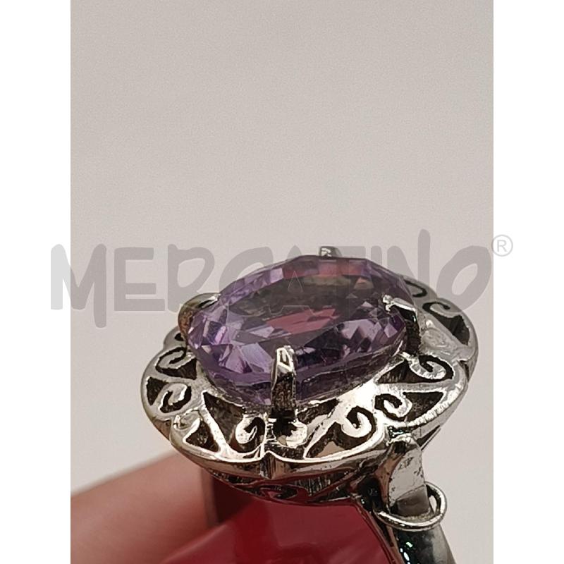ANELLO D ACCIAIO STOND PIETRA RETT VIOLA  | Mercatino dell'Usato Roma talenti 4