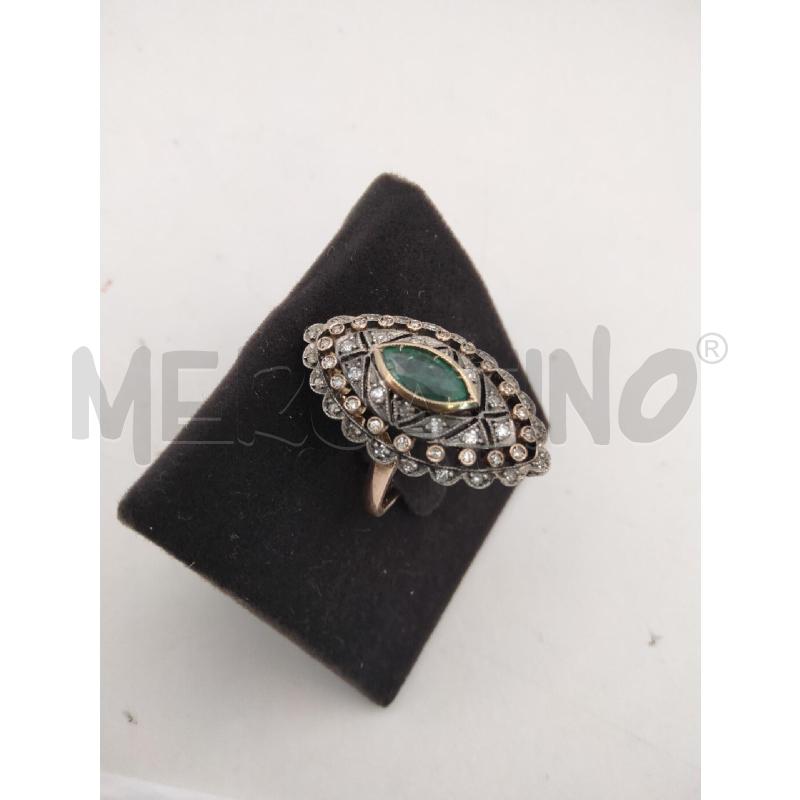 ANELLO D DOR ROMBO SMERALDO DIAM  | Mercatino dell'Usato Roma talenti 1
