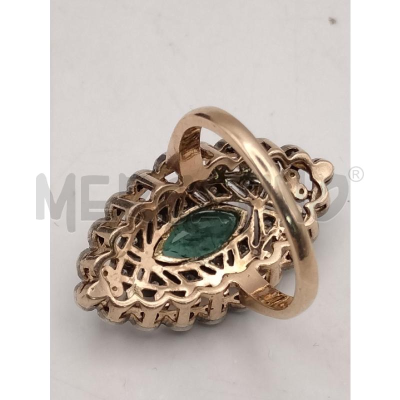 ANELLO D DOR ROMBO SMERALDO DIAM  | Mercatino dell'Usato Roma talenti 3