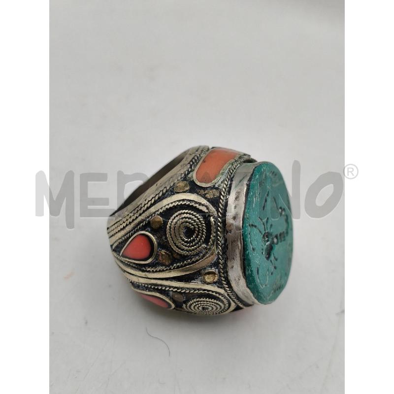 ANELLO D ETNICO MAXI TONDO COR TURCHESE | Mercatino dell'Usato Roma talenti 2