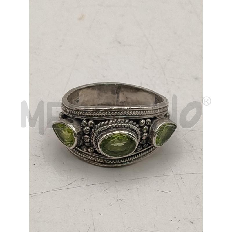 ANELLO D FUSION FASCIA PUNTIN 3 PIETRE VERDE | Mercatino dell'Usato Roma talenti 2