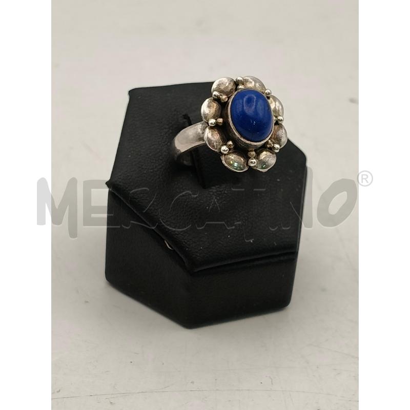 ANELLO D FUSION FIORE PUNTINATO  PIETRA BLU  | Mercatino dell'Usato Roma talenti 1