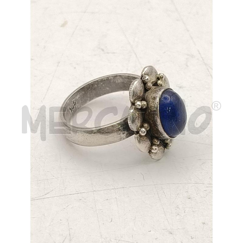 ANELLO D FUSION FIORE PUNTINATO  PIETRA BLU  | Mercatino dell'Usato Roma talenti 2
