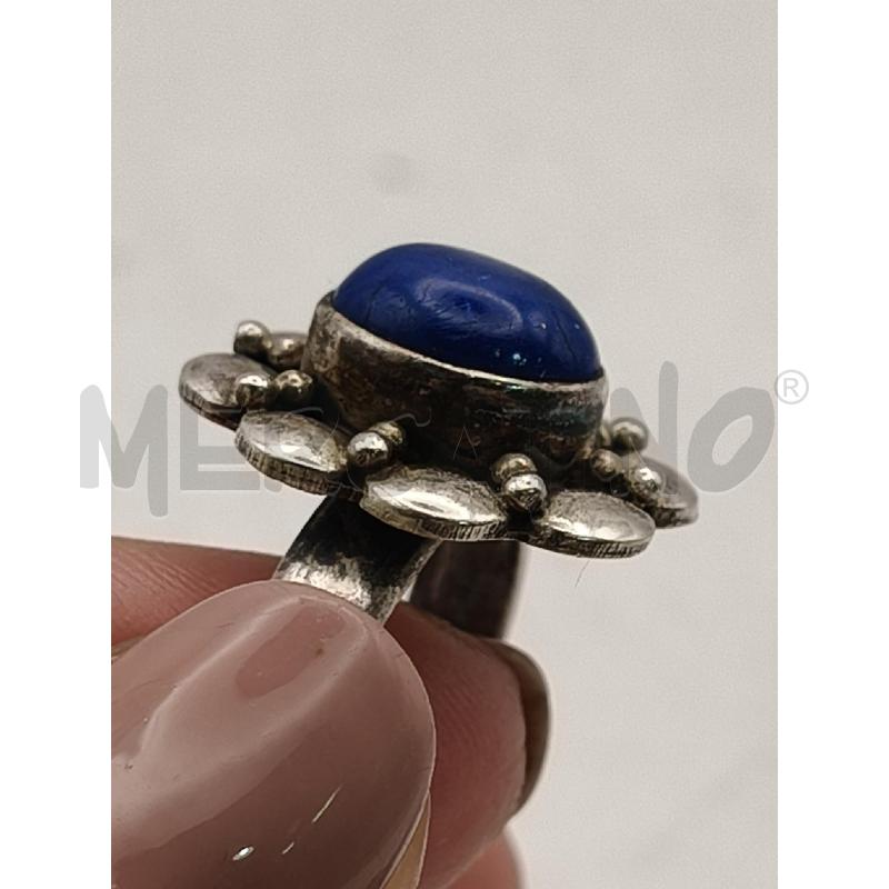 ANELLO D FUSION FIORE PUNTINATO  PIETRA BLU  | Mercatino dell'Usato Roma talenti 4